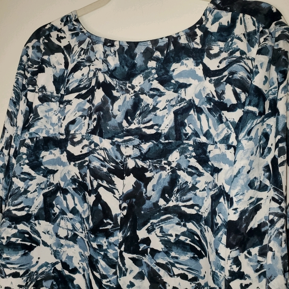 pure energy Plus Size 3/4 Sleeve Pull Over Blouse - Blue, Black, White 180 - Picture 4 of 10